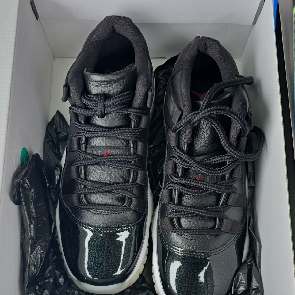Jordan Black Sneakers with Iconic Patent Leather